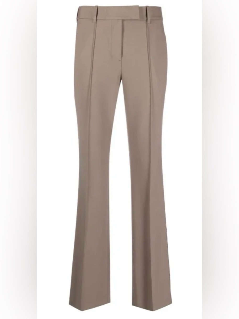 Women's Taupe Boot Leg Wool Pants